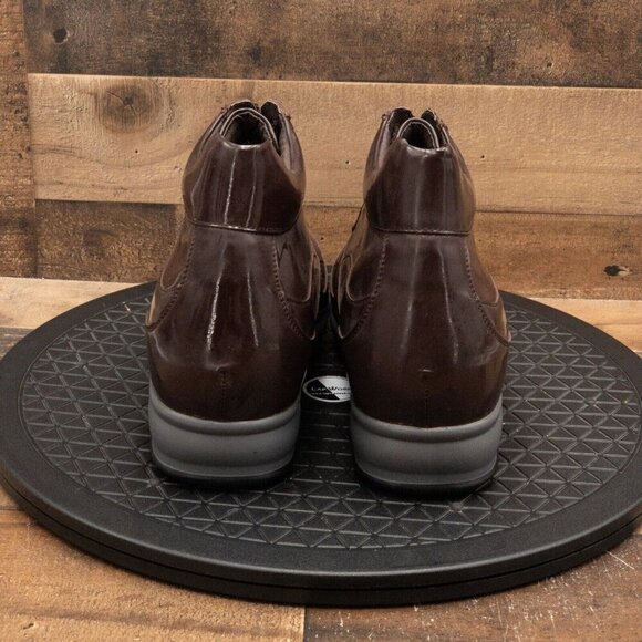 CALTO INVISIBLE HEIGHT MENS BOOTS BROWN ANKLE LACE UP HIDDEN HEEL SIZE 11.5 - Picture 7 of 9